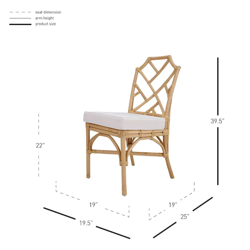 Chaises de salle à manger en rotin, (Lot de 2)