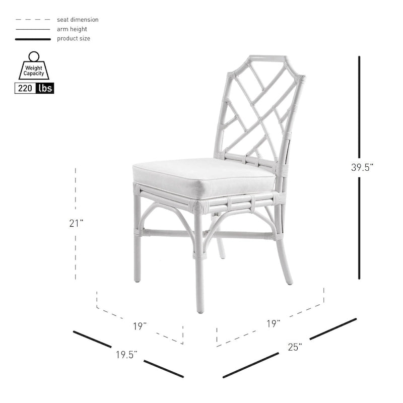 Chaises de salle à manger en rotin, (Lot de 2)
