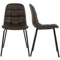 Chaises de salle à manger en similicuir, chaises d'appoint rembourrées avec pieds en métal, lot de 2