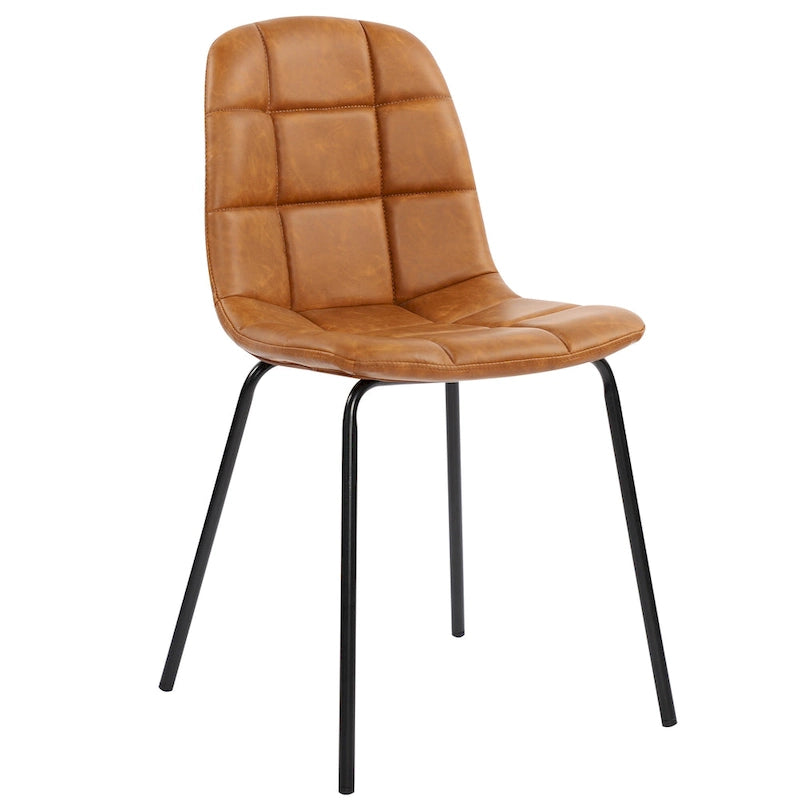 Chaises de salle à manger en similicuir, chaises d'appoint rembourrées avec pieds en métal, lot de 2
