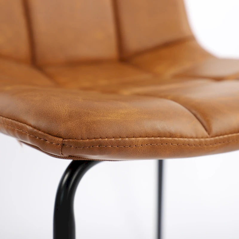 Chaises de salle à manger en similicuir, chaises d'appoint rembourrées avec pieds en métal, lot de 2