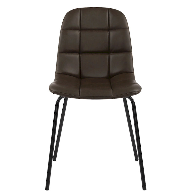 Chaises de salle à manger en similicuir, chaises d'appoint rembourrées avec pieds en métal, lot de 2