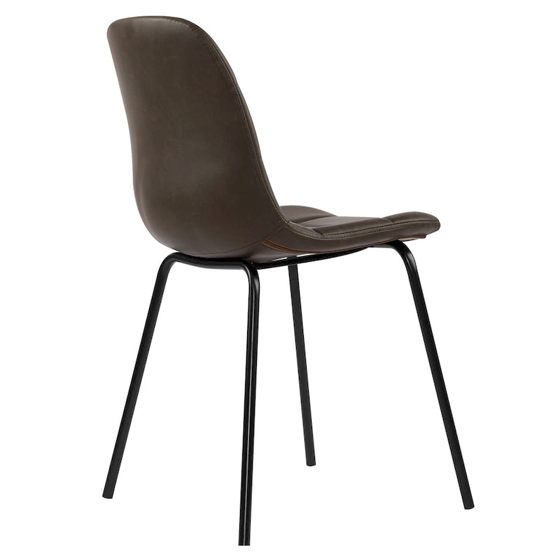 Chaises de salle à manger en similicuir, chaises d'appoint rembourrées avec pieds en métal, lot de 2