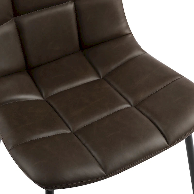 Chaises de salle à manger en similicuir, chaises d'appoint rembourrées avec pieds en métal, lot de 2
