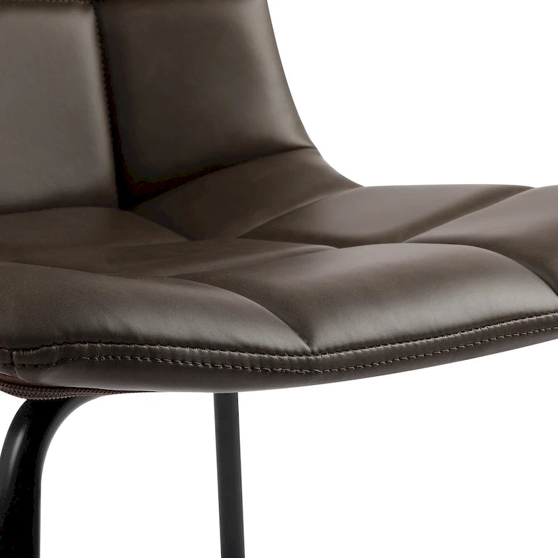 Chaises de salle à manger en similicuir, chaises d'appoint rembourrées avec pieds en métal, lot de 2