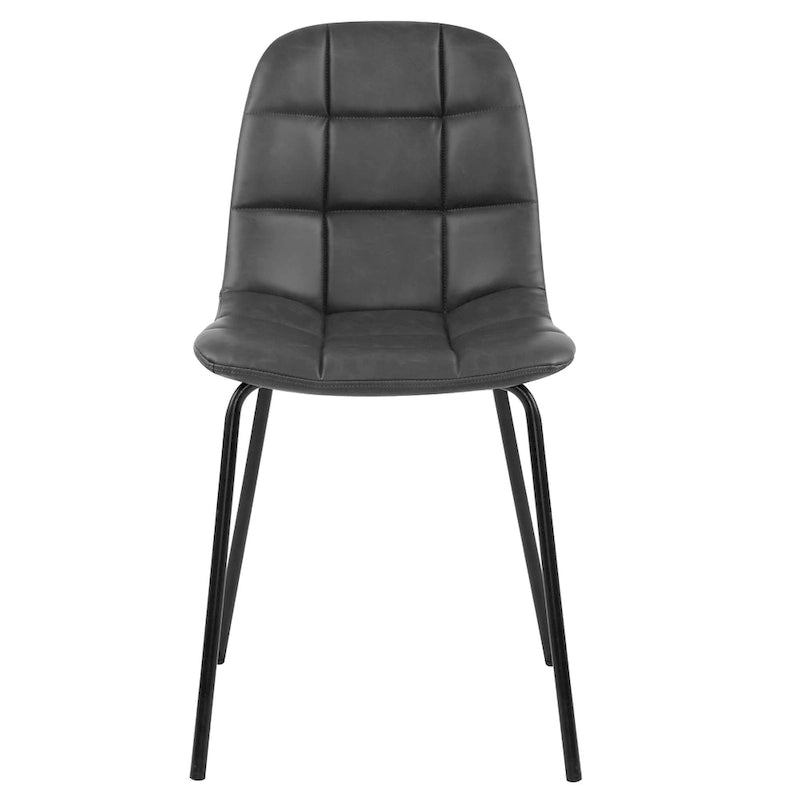 Chaises de salle à manger en similicuir, chaises d'appoint rembourrées avec pieds en métal, lot de 2