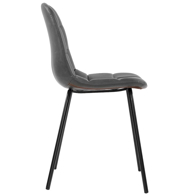Chaises de salle à manger en similicuir, chaises d'appoint rembourrées avec pieds en métal, lot de 2