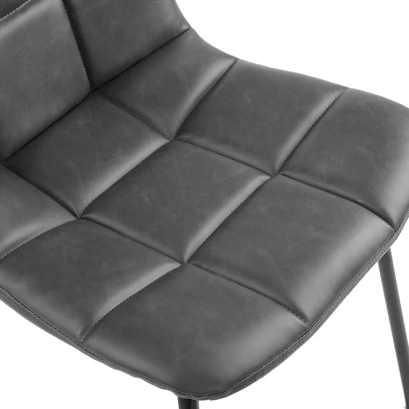 Chaises de salle à manger en similicuir, chaises d'appoint rembourrées avec pieds en métal, lot de 2