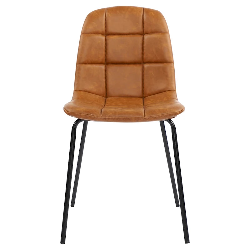 Chaises de salle à manger en similicuir, chaises d'appoint rembourrées avec pieds en métal, lot de 2