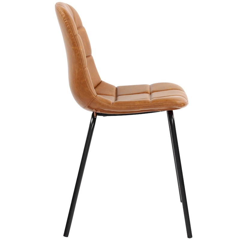 Chaises de salle à manger en similicuir, chaises d'appoint rembourrées avec pieds en métal, lot de 2