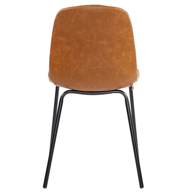 Chaises de salle à manger en similicuir, chaises d'appoint rembourrées avec pieds en métal, lot de 2