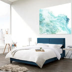 Lit tapissier Queen avec panneau rectangulaire