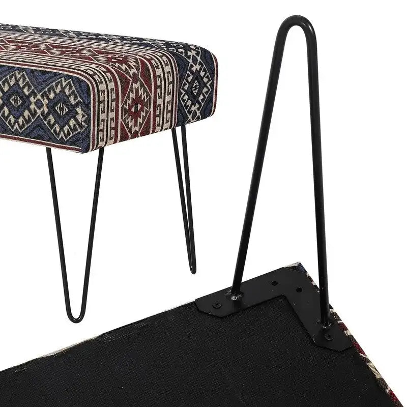 Banc ottoman en tissu rectangulaire rembourré pour chambre à coucher