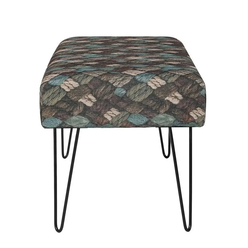 Banc ottoman en tissu rectangulaire rembourré pour chambre à coucher