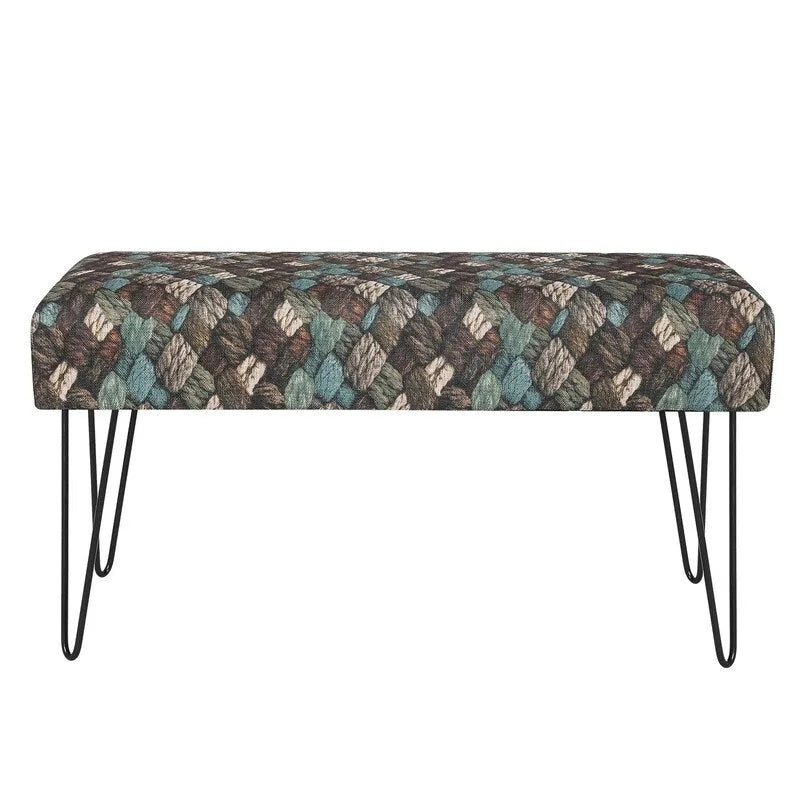 Banc ottoman en tissu rectangulaire rembourré pour chambre à coucher
