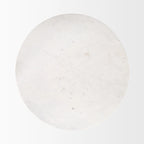 Table de salle à manger ronde, marron moyen avec piédestal en marbre blanc - 48,0L x 48,0l x 30,0H