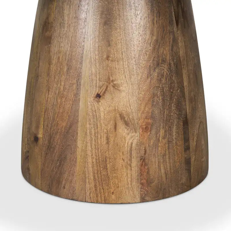 Allyson Table de salle à manger piédestal en marbre blanc et brun moyen, ronde, 48 po - 48,0 L x 48,0 l x 30,0 H