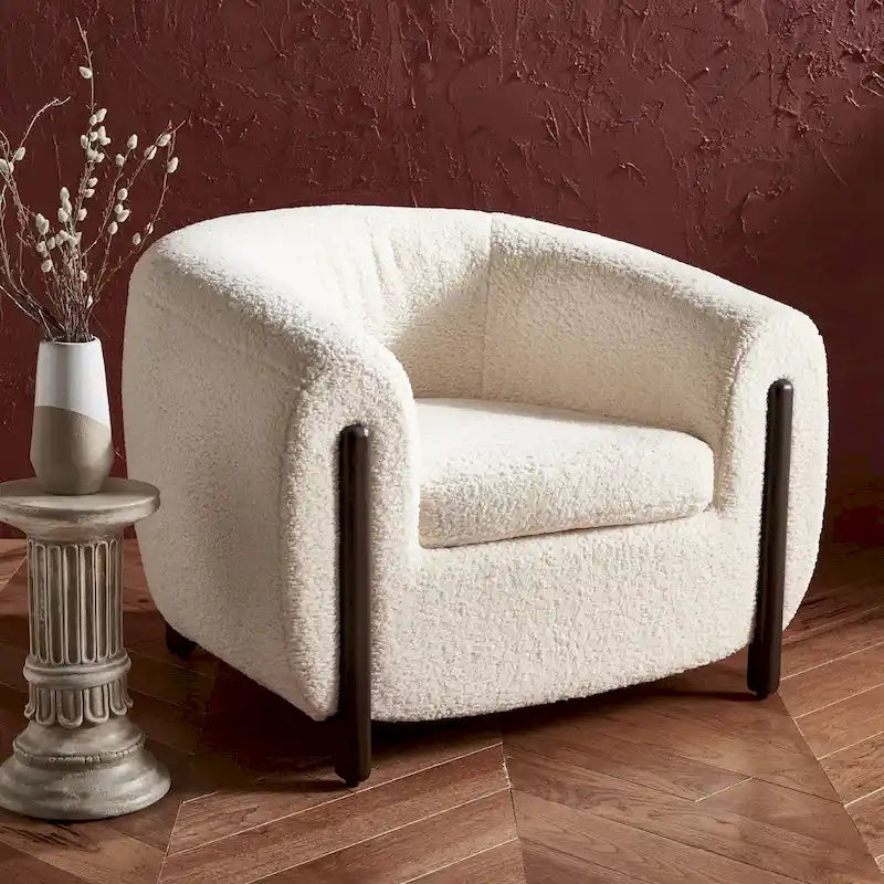 Fauteuil d'appoint dossier incurvé - 38 po L x 34 po P x 28 po H - 38Lx34Px28H