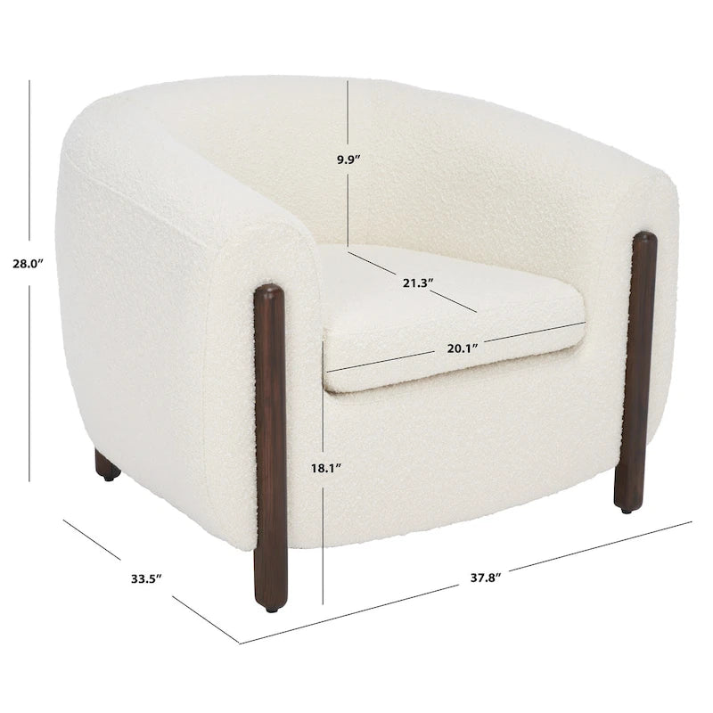 Fauteuil d'appoint dossier incurvé - 38 po L x 34 po P x 28 po H - 38Lx34Px28H