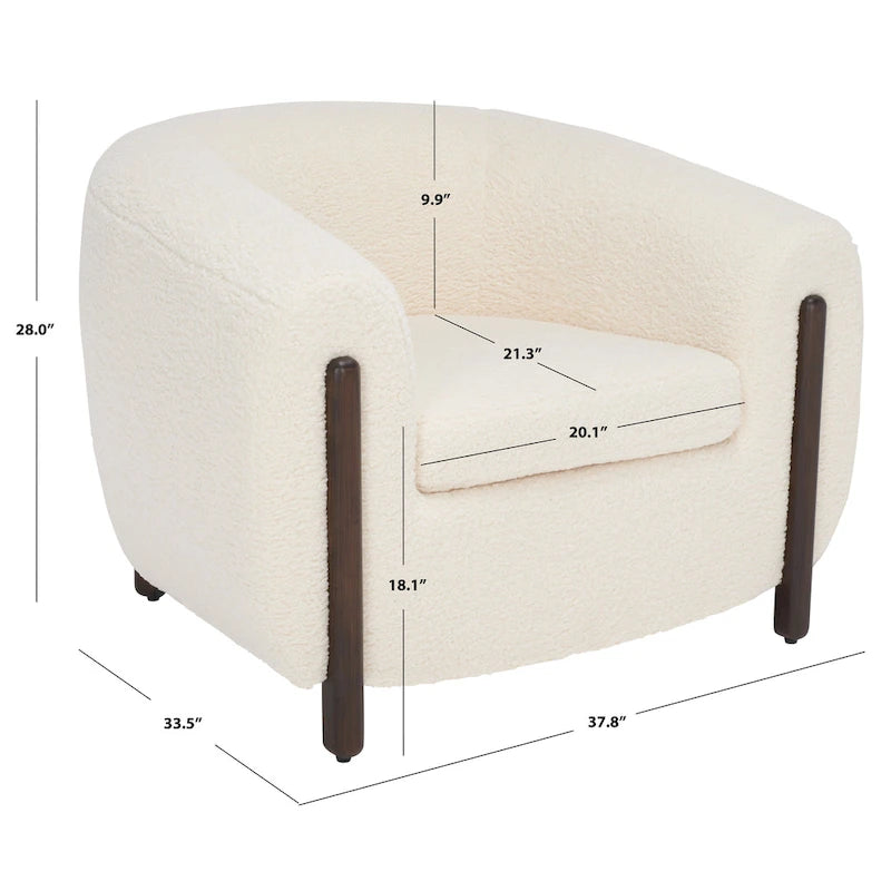 Fauteuil d'appoint dossier incurvé - 38 po L x 34 po P x 28 po H - 38Lx34Px28H