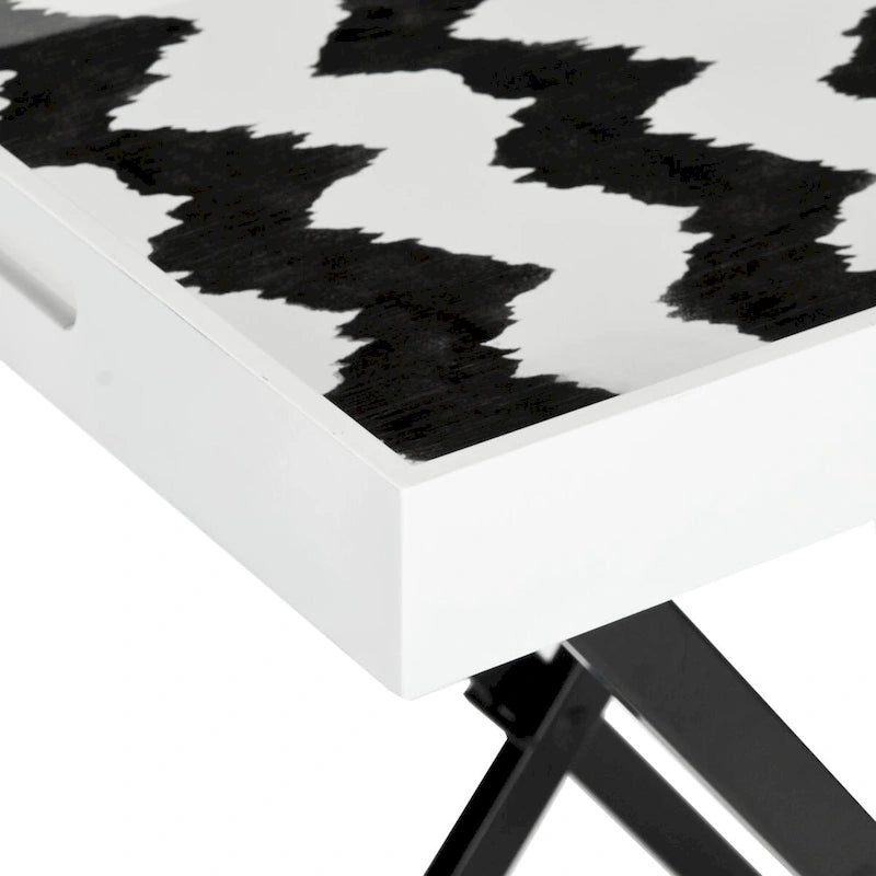 Table de plateau Noir/Blanc - 28Lx18Px32H