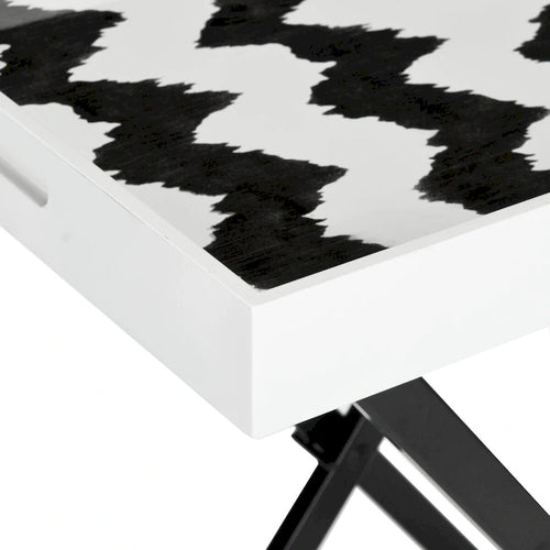 Table de plateau Noir/Blanc - 28Lx18Px32H