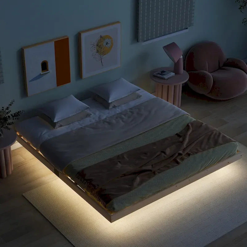 Lit flottant King Size avec lumières LED