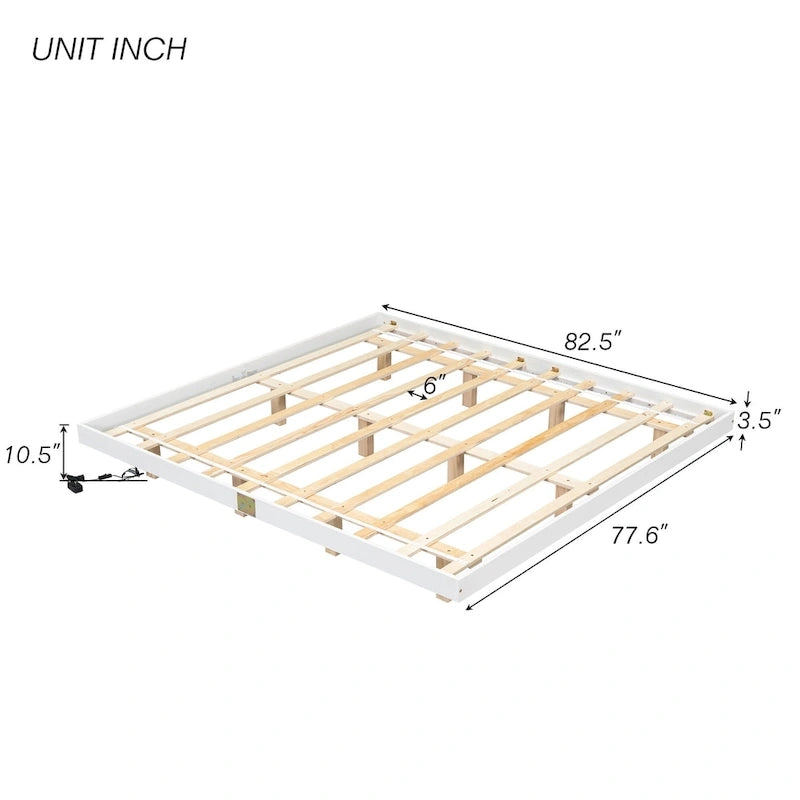 Lit flottant King Size avec lumières LED
