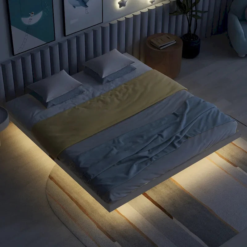 Lit flottant King Size avec lumières LED