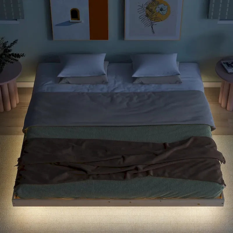 Lit flottant King Size avec lumières LED