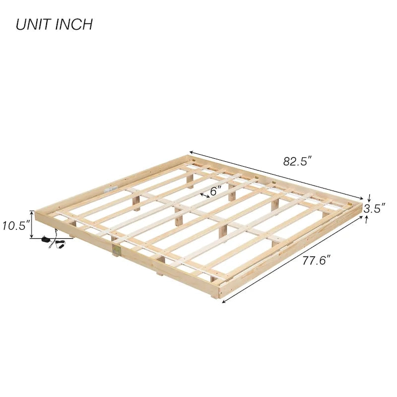 Lit flottant King Size avec lumières LED