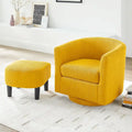 Fauteuil d'appoint pivotant à 360° en velours côtelé, canapé individuel confortable avec ottoman pour salon ou chambre à coucher