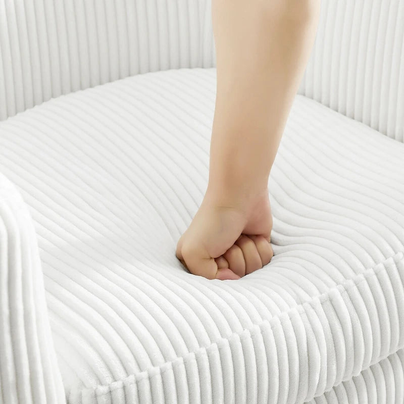 Fauteuil d'appoint pivotant à 360° en velours côtelé, canapé individuel confortable avec ottoman pour salon ou chambre à coucher