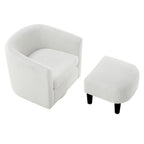Fauteuil d'appoint pivotant à 360° en velours côtelé, canapé individuel confortable avec ottoman pour salon ou chambre à coucher