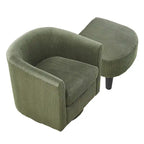Fauteuil d'appoint pivotant à 360° en velours côtelé, canapé individuel confortable avec ottoman pour salon ou chambre à coucher
