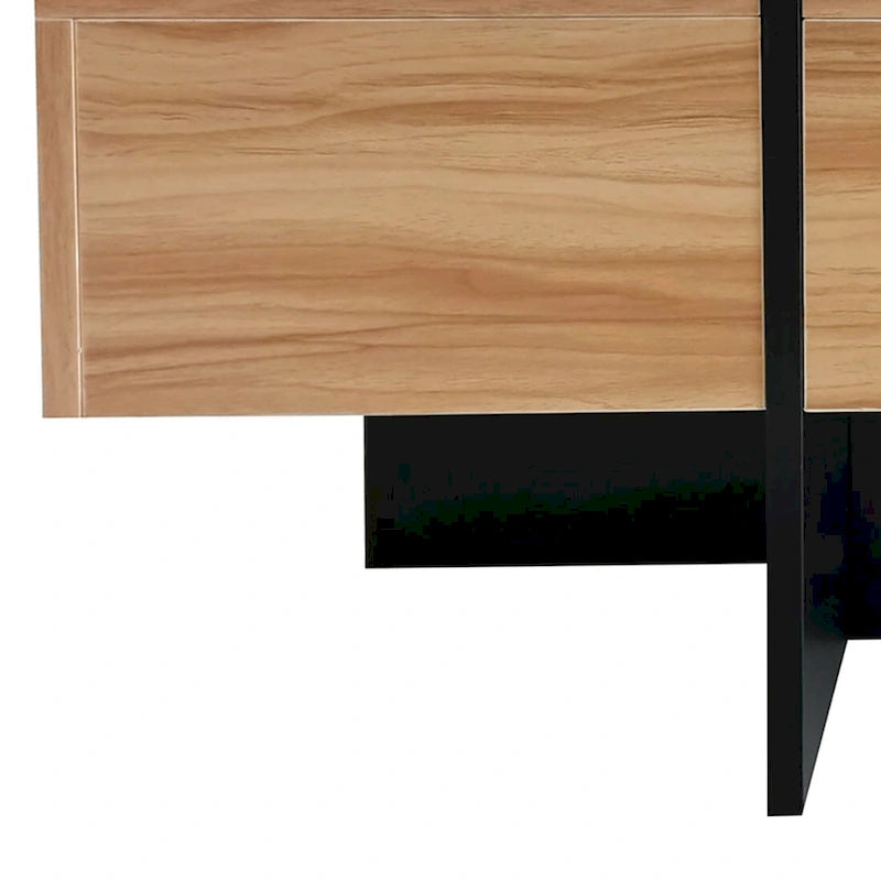 Table basse unique et élégante en bois avec plateau coulissant extensible