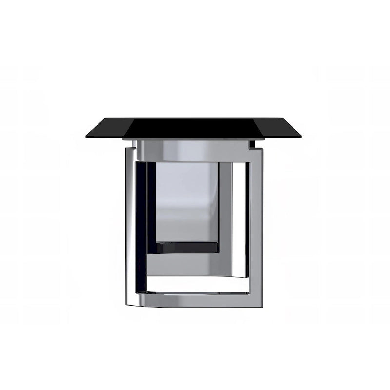 Table à manger rectangulaire avec plateau en verre/pierre frittée et piètement en acier