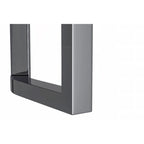 Table à manger rectangulaire avec plateau en verre/pierre frittée et piètement en acier
