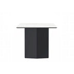 Table à manger rectangulaire avec plateau en verre/pierre frittée et piètement en acier