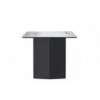 Table à manger rectangulaire avec plateau en verre/pierre frittée et piètement en acier