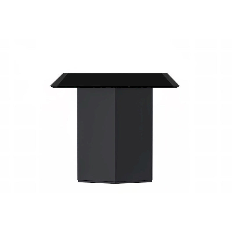 Table à manger rectangulaire avec plateau en verre/pierre frittée et piètement en acier