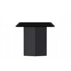 Table à manger rectangulaire avec plateau en verre/pierre frittée et piètement en acier