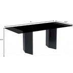 Table à manger rectangulaire avec plateau en verre/pierre frittée et piètement en acier