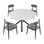 Table à manger ronde Marbre Modern Glam avec pieds croisés en métal