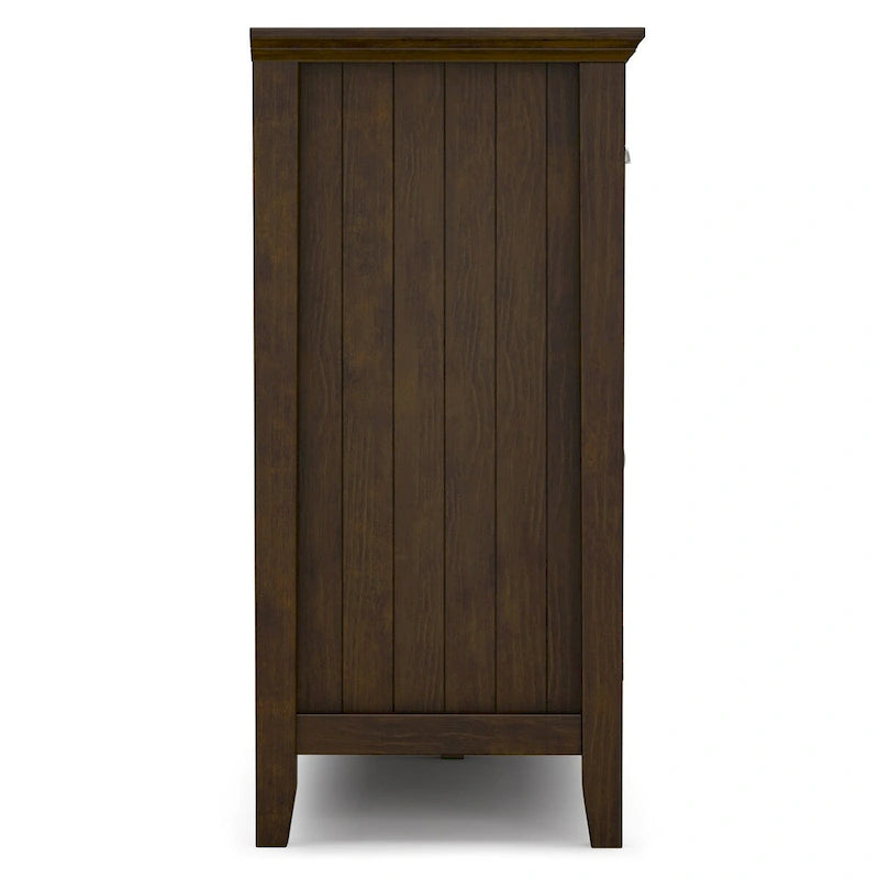 Bahut grand rectangulaire de transition en bois massif 60 pouces de large Normandie Brunette Brown