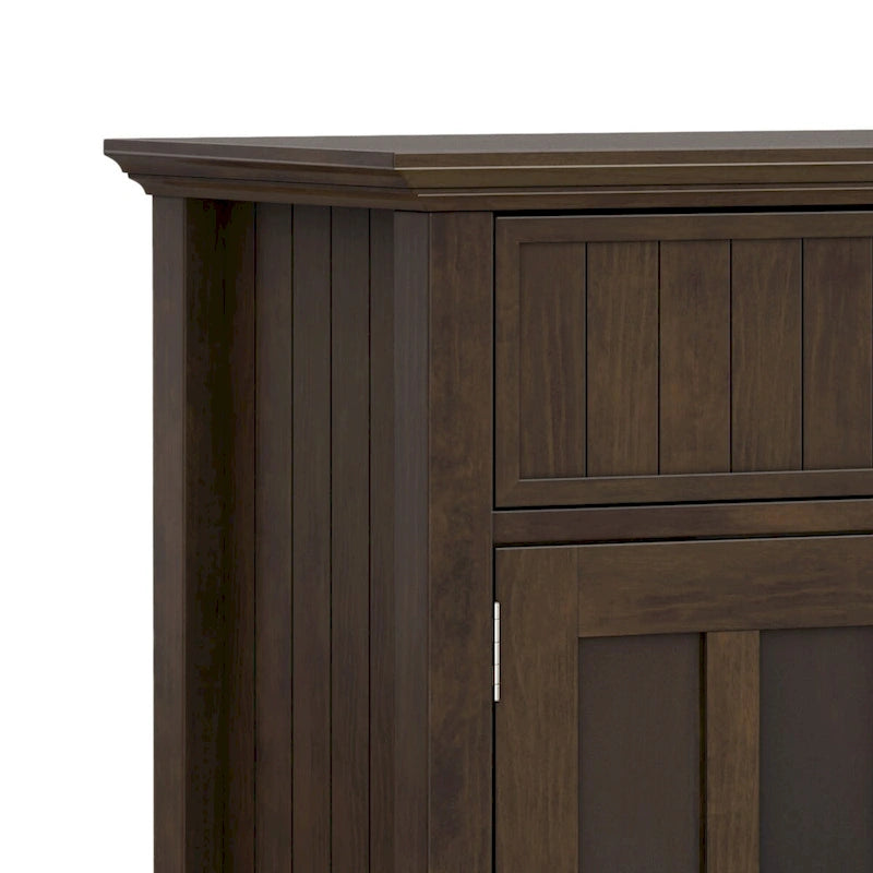 Bahut grand rectangulaire de transition en bois massif 60 pouces de large Normandie Brunette Brown