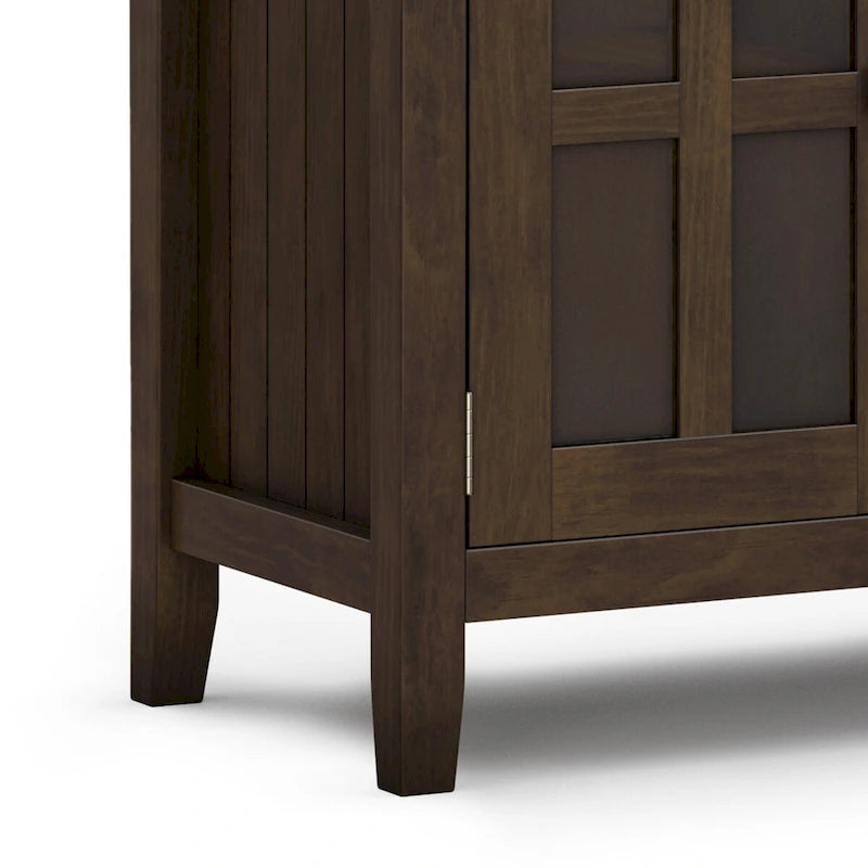 Bahut grand rectangulaire de transition en bois massif 60 pouces de large Normandie Brunette Brown