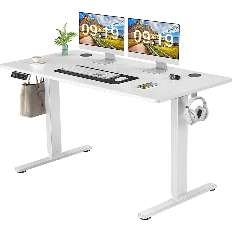 Bureau assis-debout électrique réglable en hauteur, bureau d'ordinateur ergonomique, noir, 55 x 24