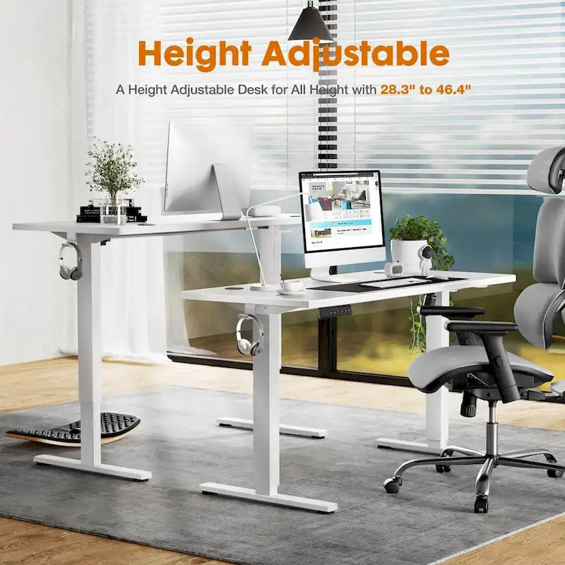 Bureau assis-debout électrique réglable en hauteur, bureau d'ordinateur ergonomique, noir, 55 x 24