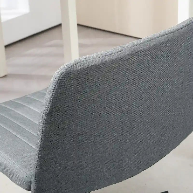 Chaise de bureau large, Chaise de bureau sans accoudoirs, Chaise de coiffeuse en tissu avec hauteur réglable